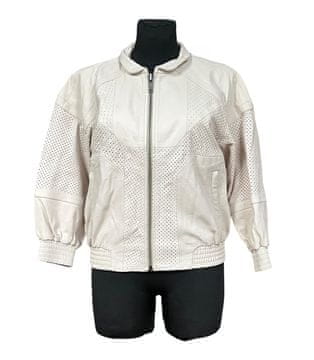 Nikcorp Ženska bomber jakna od ovčje kože, topla i udobna za proljeće i jesen, otporna na vjetar, ležerni kroj, bijela, vel. 42