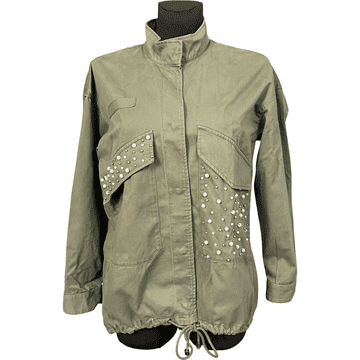 Nikcorp Ženska lagana jakna za prijelazno razdoblje, udobna i prozračna, pamučna, za proljeće i jesen, zelena, veličina XS