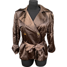 Nikcorp Ženski kaput za prijelazno razdoblje, elegantan i udoban za proljeće i jesen, dugi kroj za zaštitu od vjetra, smeđi, L