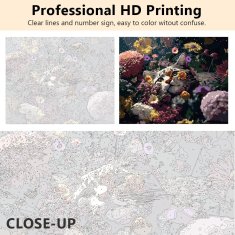 Nikcorp Set za slikanje po brojevima Mačka u cvijeću, DIY kreativni hobi za odrasle i djecu, s akrilnim bojama i 3 kista, 40x50 cm