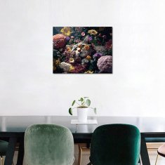 Nikcorp Set za slikanje po brojevima Mačka u cvijeću, DIY kreativni hobi za odrasle i djecu, s akrilnim bojama i 3 kista, 40x50 cm