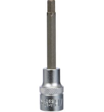 Nikcorp Nasadni ključ šesterokutni za precizan rad, dugački za teško dostupna mjesta, krom-vanadij čelik, 7 mm, 100 mm, 1/2"