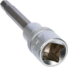 Nikcorp Nasadni ključ šesterokutni za precizan rad, dugački za teško dostupna mjesta, krom-vanadij čelik, 7 mm, 100 mm, 1/2"