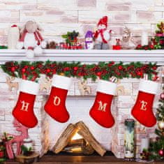 Nikcorp Božićna čarapa s izvezenim slovom N, velika personalizirana dekoracija za kamin i poklone, crvena, 45 cm