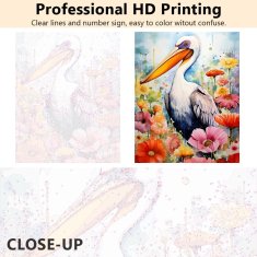 Nikcorp Slikanje po brojevima Roda - Kreativni set za opuštanje i DIY dekoraciju, akrilne boje i platno 40x50 cm