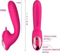 Nikcorp Stimulator klitorisa i G-točke, vibrator s 10 načina rada, trostruka stimulacija, vodootporan, USB punjenje, rozi