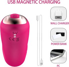 Nikcorp Stimulator klitorisa i G-točke, vibrator s 10 načina rada, trostruka stimulacija, vodootporan, USB punjenje, rozi