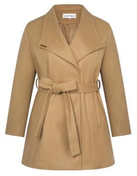 Nikcorp Ženski kaput elegantni oversize s remenom, topli i otporan na vjetar za jesen/zimu, poslovni i svečani, tamnoplavi, vel. 48