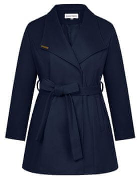 Nikcorp Ženski kaput elegantni oversize s remenom, topli i otporan na vjetar za jesen/zimu, poslovni i svečani, tamnoplavi, vel. 48