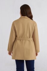 Nikcorp Ženski kaput elegantni oversize s remenom, topli i otporan na vjetar za jesen/zimu, poslovni i svečani, tamnoplavi, vel. 48