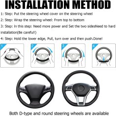 Nikcorp Plišana navlaka za volan, protuklizna i mekana, za toplu i udobnu vožnju, zaštita od habanja, univerzalna, plava, 37-39 cm