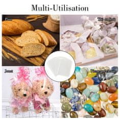 Nikcorp Prozirne celofanske vrećice 200 kom, set za pakiranje poklona s naljepnicama i vezicama, vodootporne, 10x15 cm