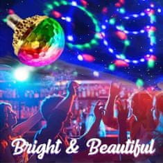 HOME & MARKER® Rotirajuća disko žarulja 6 boja za zabave i partyje, unutarnja i vanjska LED rasvjeta | GLOWELLA