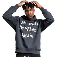 Nikcorp Majica s kapuljačom Ye Must Be Born Again, pamučna streetwear hudica za fanove hip-hopa, udoban kroj, crna, veličina L