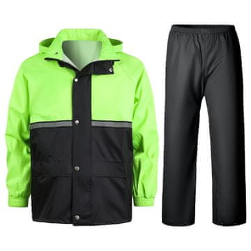 Nikcorp Kišno odijelo dvodijelno, vodootporni komplet jakna i hlače, prozračno s kapuljačom i reflektirajućim trakama, crno M