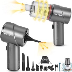 Nikcorp Ručni bežični usisavač 3u1, prijenosni za auto i dom, 18000PA, HEPA filter, 10 nastavaka, baterija 7500mAh, srebrni