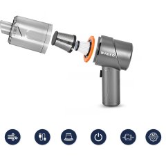 Nikcorp Ručni bežični usisavač 3u1, prijenosni za auto i dom, 18000PA, HEPA filter, 10 nastavaka, baterija 7500mAh, srebrni