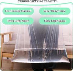 Nikcorp Plastične vreće za pohranu 10 kom, vodootporne i otporne na prašinu, za namještaj, odjeću i selidbu, prozirne 100x152 cm
