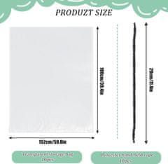 Nikcorp Plastične vreće za pohranu 10 kom, vodootporne i otporne na prašinu, za namještaj, odjeću i selidbu, prozirne 100x152 cm