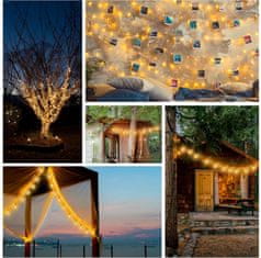 Nikcorp Solarna girlanda lampice 10m, 65 LED kristalnih kuglica, 8 načina rada, vodootporne IP65 za vrt, balkon i terasu