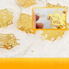 Nikcorp LED svjetleća girlanda za Ramazan, dekoracija za Bajram, 1,5m, toplo bijela, na baterije, vodootporna IP65 s timerom