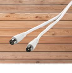 Nikcorp Antenski kabel za TV, 90dB pojačanje za kristalno čistu sliku, koaksijalni RF utikač na utičnicu, bijeli, 1,5 m