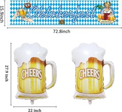 Nikcorp Oktoberfest set dekoracija za autentičnu bavarsku atmosferu, girlanda zastavice 10m, banner, 52 balona, plavo-bijela boja