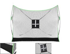 Nikcorp Mreža za golf za vježbanje udaraca s podlogom od umjetne trave i torbom, za trening u kući i na otvorenom, crna 305x215 cm