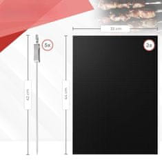 Nikcorp Set ražnjića za roštilj 5 komada s 2 podloge za pečenje, nehrđajući čelik, za meso i povrće, 40 cm