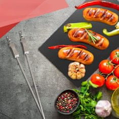 Nikcorp Set ražnjića za roštilj 5 komada s 2 podloge za pečenje, nehrđajući čelik, za meso i povrće, 40 cm