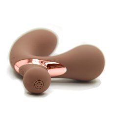 Nikcorp Diskretni vibrator za prostatu s 10 načina vibracije, vodootporan IPX6, punjiv putem USB-a, ergonomski silikonski, smeđi