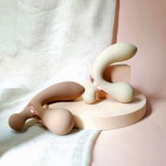 Nikcorp Diskretni vibrator za prostatu s 10 načina vibracije, vodootporan IPX6, punjiv putem USB-a, ergonomski silikonski, smeđi