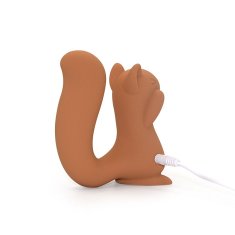 Nikcorp Diskretni vibrator Vjeverica s 10 načina vibracije i 5 razina usisavanja, vodootporni silikonski masažer klitorisa, smeđi