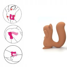 Nikcorp Diskretni vibrator Vjeverica s 10 načina vibracije i 5 razina usisavanja, vodootporni silikonski masažer klitorisa, smeđi