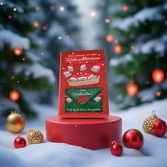 Nikcorp Božićna čestitka s njemačkim natpisom i svjetlucavom kuvertom, elegantan dizajn za osobne želje, crvena, 7x11,5 cm