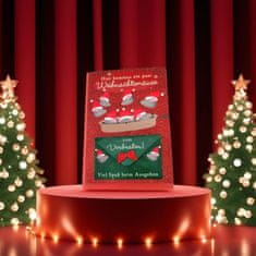 Nikcorp Božićna čestitka s njemačkim natpisom i svjetlucavom kuvertom, elegantan dizajn za osobne želje, crvena, 7x11,5 cm