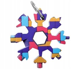 Nikcorp Multitool 23u1 višenamjenski alat pahuljica, nehrđajući čelik za outdoor, kampiranje, bicikl, privjesak, šareni