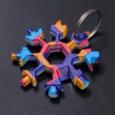 Nikcorp Multitool 23u1 višenamjenski alat pahuljica, nehrđajući čelik za outdoor, kampiranje, bicikl, privjesak, šareni