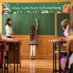 Nikcorp Banner za početak škole, velika dekoracija za proslave, za unutarnju i vanjsku upotrebu, zeleni 210x40 cm