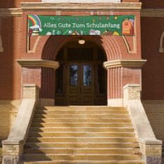 Nikcorp Banner za početak škole, velika dekoracija za proslave, za unutarnju i vanjsku upotrebu, zeleni 210x40 cm