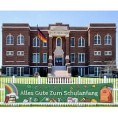 Nikcorp Banner za početak škole, velika dekoracija za proslave, za unutarnju i vanjsku upotrebu, zeleni 210x40 cm