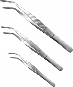 Nikcorp Kuhinjska hvataljka set 3 kom, nehrđajući čelik, za meso, povrće i roštilj, precizna pinceta, srebrna, 20/25/30 cm