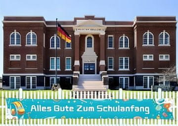 Nikcorp Plavi banner za povratak u školu, velika dekoracija s natpisom, za unutarnju i vanjsku upotrebu, plavi, 274x36 cm