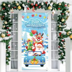 Nikcorp Božićni banner za vrata, velika viseća dekoracija za blagdansku atmosferu, s njemačkim natpisom, poliester, 185x90 cm
