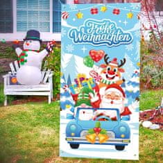 Nikcorp Božićni banner za vrata, velika viseća dekoracija za blagdansku atmosferu, s njemačkim natpisom, poliester, 185x90 cm