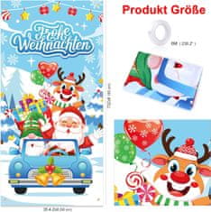 Nikcorp Božićni banner za vrata, velika viseća dekoracija za blagdansku atmosferu, s njemačkim natpisom, poliester, 185x90 cm