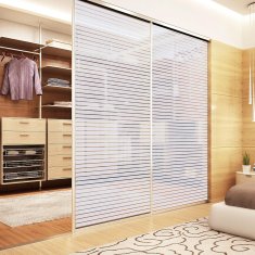 Nikcorp Folija za prozore za zaštitu privatnosti i UV zaštitu, statična samoljepljiva folija s bijelim prugama, 90 x 200 cm