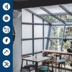 Nikcorp Folija za prozore za privatnost, matirana statična folija za staklo, UV zaštita 95%, bez ljepila, za kupaonicu, 90x220 cm