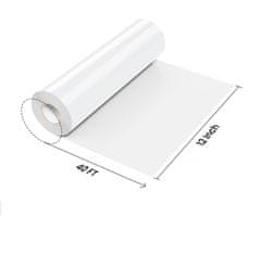 Nikcorp Samoljepljiva vinilna folija za dekoracije, sjajna i izdržljiva za DIY projekte, zidove, naljepnice, bijela 100x30 cm