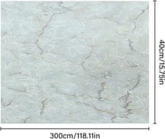 Nikcorp Samoljepljiva folija za namještaj, vodootporna PVC tapeta za kuhinju i kupaonicu, zid, stol, bijeli mramor 40x300 cm